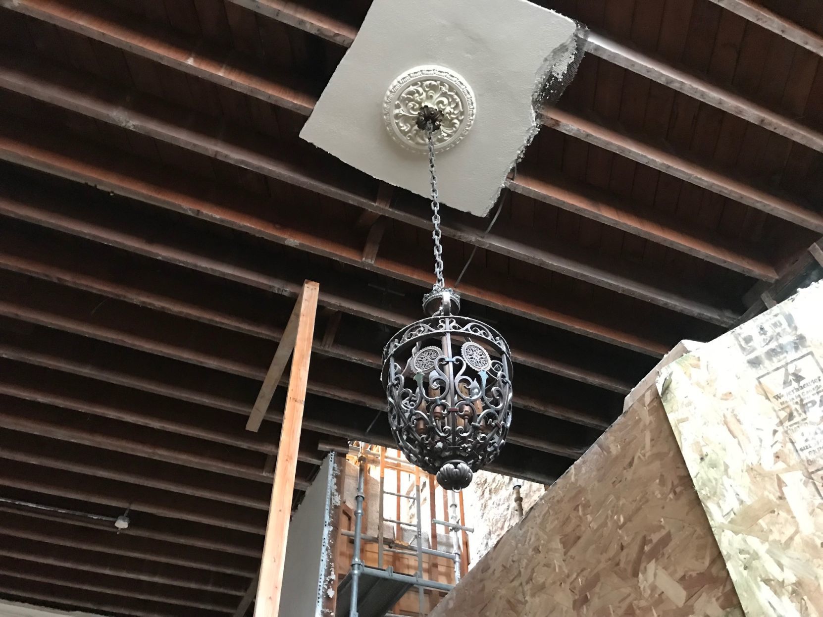 A chandelier that will be preserved inside Napa's historic Gordon Building at 1130 First St